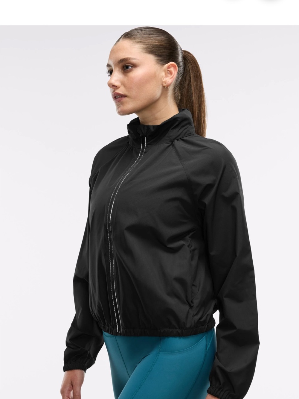 Black Women's Lightweight Windbreaker Jacket
